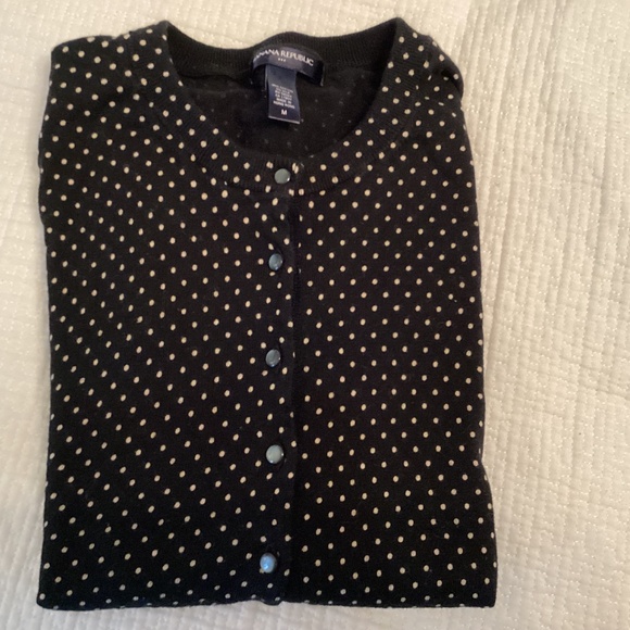 Banana Republic Cardigan, Cotton Silk, Polka Dot, See size description - Picture 3 of 8